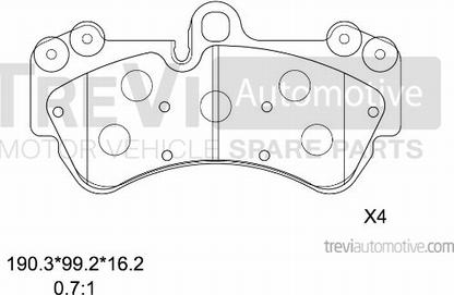 Trevi Automotive PF1195 - Bremžu uzliku kompl., Disku bremzes ps1.lv