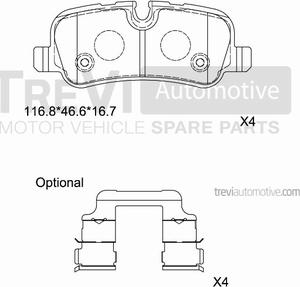 Trevi Automotive PF1190 - Bremžu uzliku kompl., Disku bremzes ps1.lv