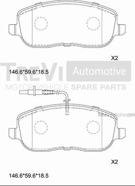 Trevi Automotive PF1164 - Bremžu uzliku kompl., Disku bremzes ps1.lv