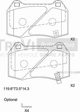 Trevi Automotive PF1166 - Bremžu uzliku kompl., Disku bremzes ps1.lv