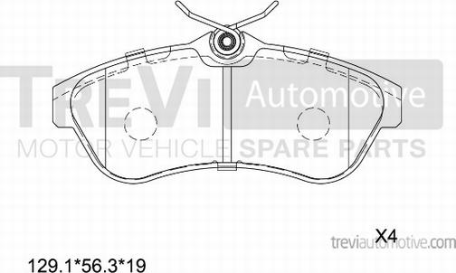 Trevi Automotive PF1160 - Bremžu uzliku kompl., Disku bremzes ps1.lv