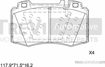 Trevi Automotive PF1102 - Bremžu uzliku kompl., Disku bremzes ps1.lv