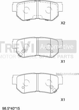 Trevi Automotive PF1189 - Bremžu uzliku kompl., Disku bremzes ps1.lv