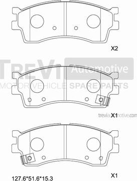 Trevi Automotive PF1185 - Bremžu uzliku kompl., Disku bremzes ps1.lv