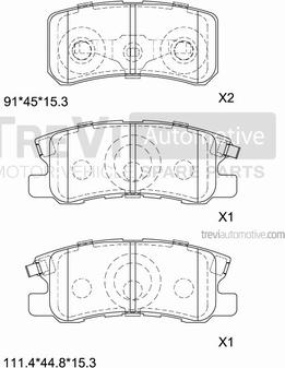 Trevi Automotive PF1187 - Bremžu uzliku kompl., Disku bremzes ps1.lv