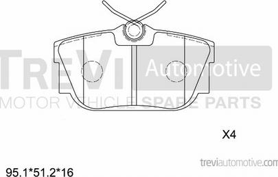 Trevi Automotive PF1128 - Bremžu uzliku kompl., Disku bremzes ps1.lv