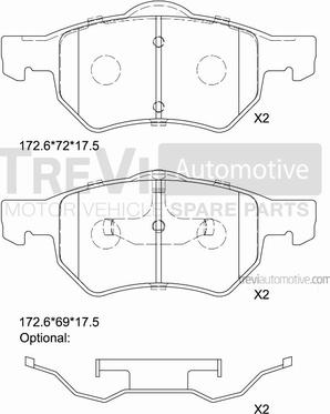 Trevi Automotive PF1123 - Bremžu uzliku kompl., Disku bremzes ps1.lv