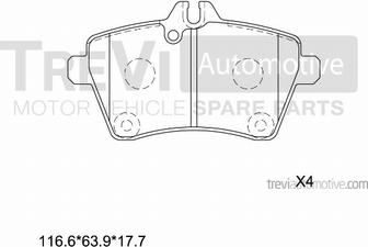 Trevi Automotive PF1179 - Bremžu uzliku kompl., Disku bremzes ps1.lv