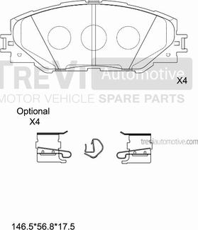 Trevi Automotive PF1395 - Bremžu uzliku kompl., Disku bremzes ps1.lv