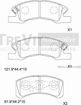 Trevi Automotive PF1340 - Bremžu uzliku kompl., Disku bremzes ps1.lv