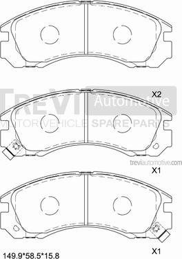 Trevi Automotive PF1341 - Bremžu uzliku kompl., Disku bremzes ps1.lv