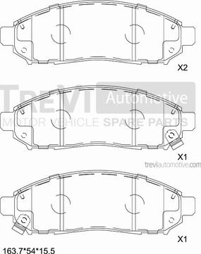 Trevi Automotive PF1343 - Bremžu uzliku kompl., Disku bremzes ps1.lv