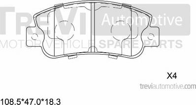 Trevi Automotive PF1354 - Bremžu uzliku kompl., Disku bremzes ps1.lv