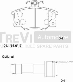 Trevi Automotive PF1355 - Bremžu uzliku kompl., Disku bremzes ps1.lv