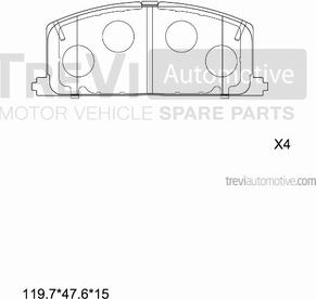 Trevi Automotive PF1350 - Bremžu uzliku kompl., Disku bremzes ps1.lv