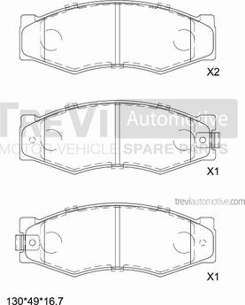 Trevi Automotive PF1352 - Bremžu uzliku kompl., Disku bremzes ps1.lv