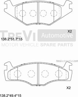 Trevi Automotive PF1357 - Bremžu uzliku kompl., Disku bremzes ps1.lv