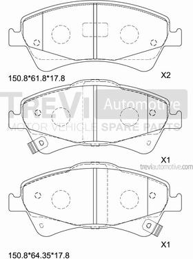 Trevi Automotive PF1369 - Bremžu uzliku kompl., Disku bremzes ps1.lv