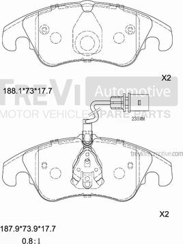 Trevi Automotive PF1366 - Bremžu uzliku kompl., Disku bremzes ps1.lv