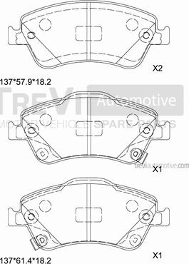 Trevi Automotive PF1368 - Bremžu uzliku kompl., Disku bremzes ps1.lv