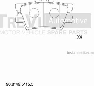 Trevi Automotive PF1302 - Bremžu uzliku kompl., Disku bremzes ps1.lv