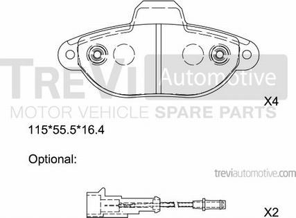 Trevi Automotive PF1319 - Bremžu uzliku kompl., Disku bremzes ps1.lv