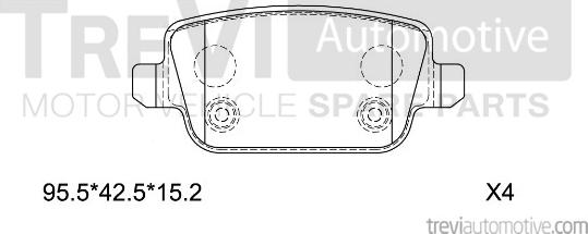 Trevi Automotive PF1310 - Bremžu uzliku kompl., Disku bremzes ps1.lv