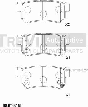 Trevi Automotive PF1318 - Bremžu uzliku kompl., Disku bremzes ps1.lv