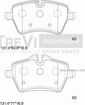 Trevi Automotive PF1389 - Bremžu uzliku kompl., Disku bremzes ps1.lv