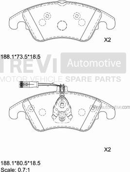 Trevi Automotive PF1338 - Bremžu uzliku kompl., Disku bremzes ps1.lv