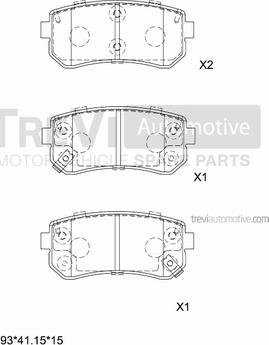 Trevi Automotive PF1329 - Bremžu uzliku kompl., Disku bremzes ps1.lv