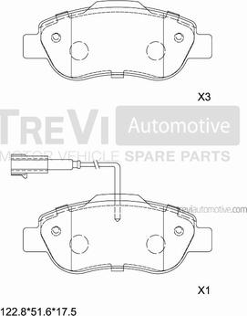 Trevi Automotive PF1320 - Bremžu uzliku kompl., Disku bremzes ps1.lv