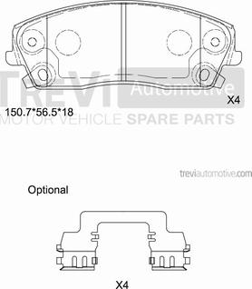 Trevi Automotive PF1327 - Bremžu uzliku kompl., Disku bremzes ps1.lv