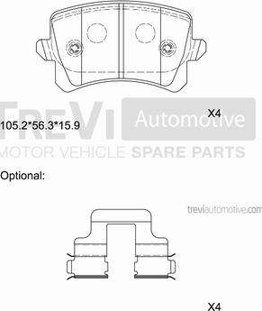 Trevi Automotive PF1376 - Bremžu uzliku kompl., Disku bremzes ps1.lv