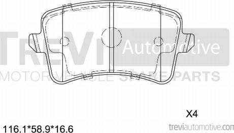 Trevi Automotive PF1371 - Bremžu uzliku kompl., Disku bremzes ps1.lv