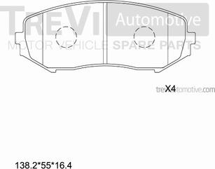 Trevi Automotive PF1378 - Bremžu uzliku kompl., Disku bremzes ps1.lv