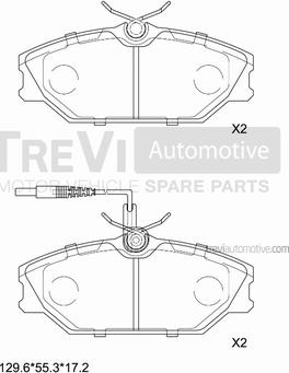 Trevi Automotive PF1377 - Bremžu uzliku kompl., Disku bremzes ps1.lv