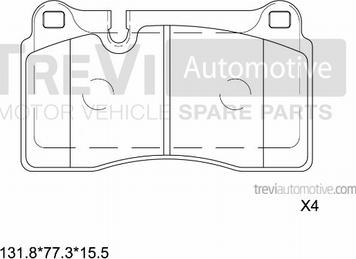 Trevi Automotive PF1293 - Bremžu uzliku kompl., Disku bremzes ps1.lv