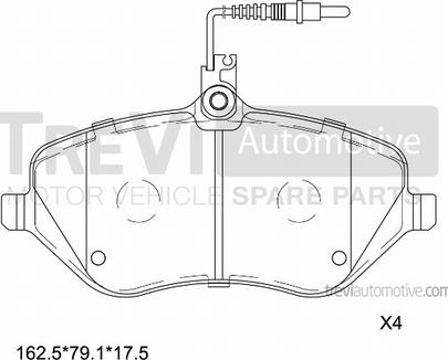 Trevi Automotive PF1240 - Bremžu uzliku kompl., Disku bremzes ps1.lv