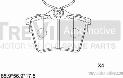 Trevi Automotive PF1241 - Bremžu uzliku kompl., Disku bremzes ps1.lv