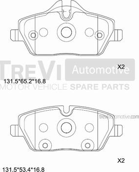 Trevi Automotive PF1248 - Bremžu uzliku kompl., Disku bremzes ps1.lv