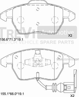 Trevi Automotive PF1242 - Bremžu uzliku kompl., Disku bremzes ps1.lv