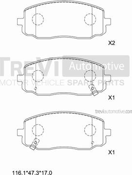 Trevi Automotive PF1258 - Bremžu uzliku kompl., Disku bremzes ps1.lv