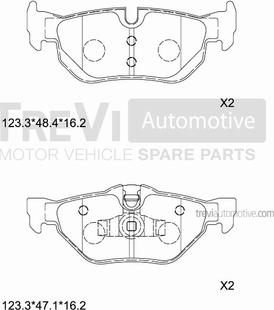 Trevi Automotive PF1268 - Bremžu uzliku kompl., Disku bremzes ps1.lv