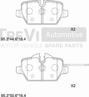 Trevi Automotive PF1267 - Bremžu uzliku kompl., Disku bremzes ps1.lv