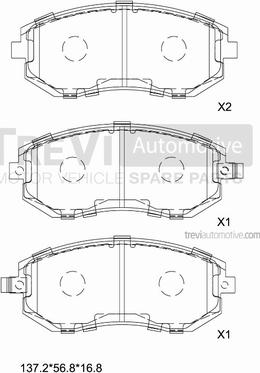 Trevi Automotive PF1205 - Bremžu uzliku kompl., Disku bremzes ps1.lv