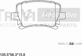 Trevi Automotive PF1203 - Bremžu uzliku kompl., Disku bremzes ps1.lv