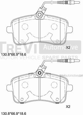 Trevi Automotive PF1239 - Bremžu uzliku kompl., Disku bremzes ps1.lv