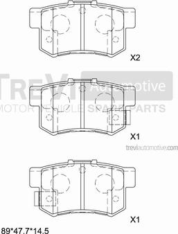 Trevi Automotive PF1224 - Bremžu uzliku kompl., Disku bremzes ps1.lv