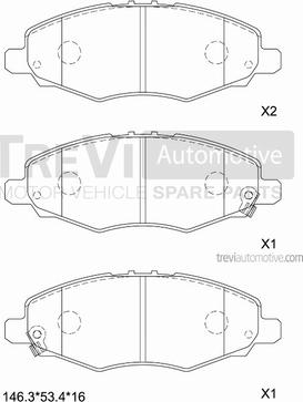 Trevi Automotive PF1279 - Bremžu uzliku kompl., Disku bremzes ps1.lv